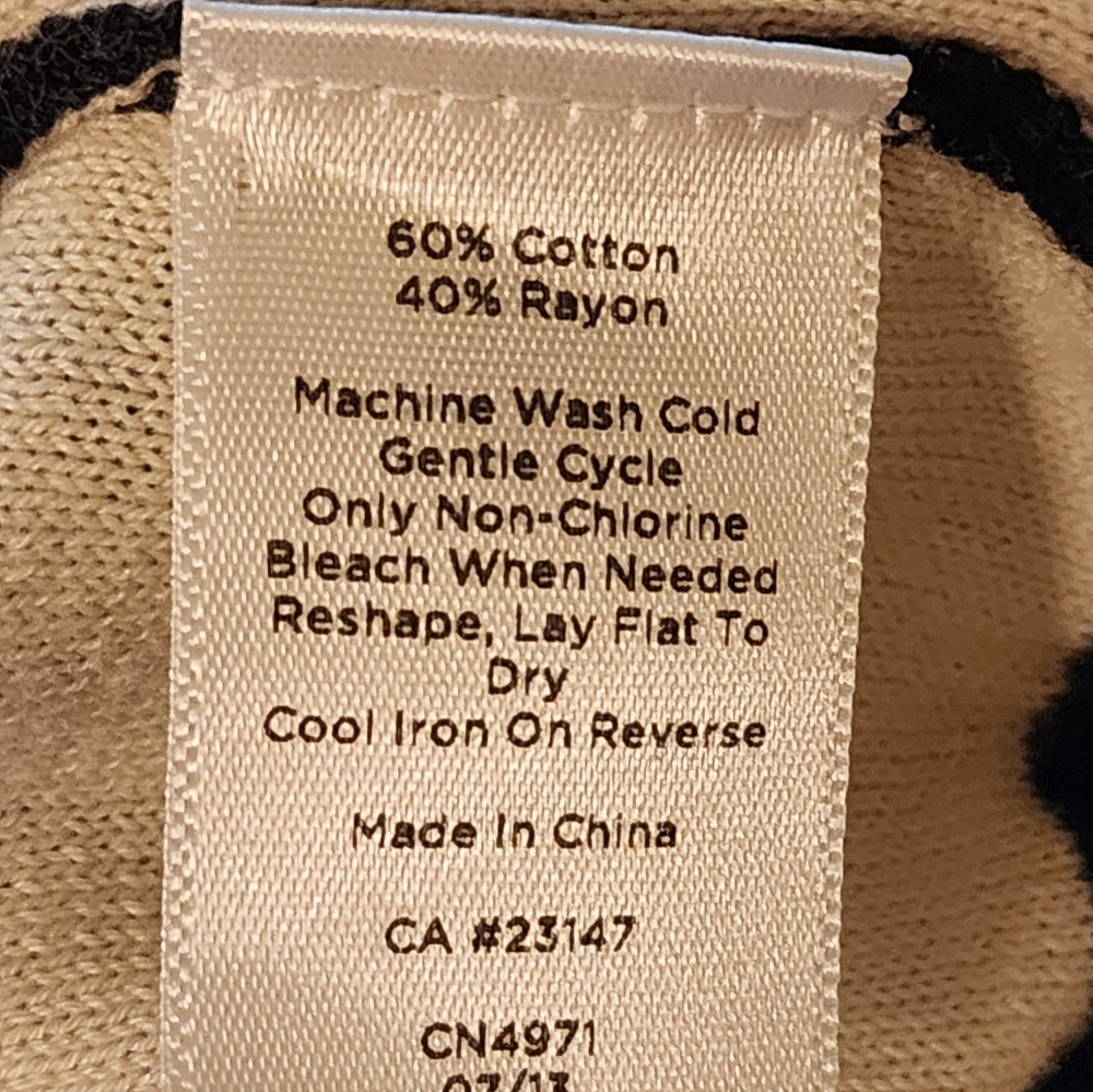TALBOT'S BLACK AND WHITE POLKA DOT CARDIGAN SIZE PETITE S NWOT COTTON BLEND - Picture 5 of 5